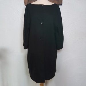 Liz Claiborne Collarless 3/4 Sleeve Longline Jacket in Black size 12